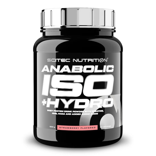 Anabolic Iso+Hydro BioTechUSA – Poudre de protéine de lactosérum saveur fraise, 920g.