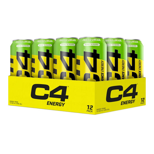 Canette de C4 Energy de Cellucor, boisson énergisante sans sucres, faible en calories, avec caféine et vitamines B pour une énergie durable.