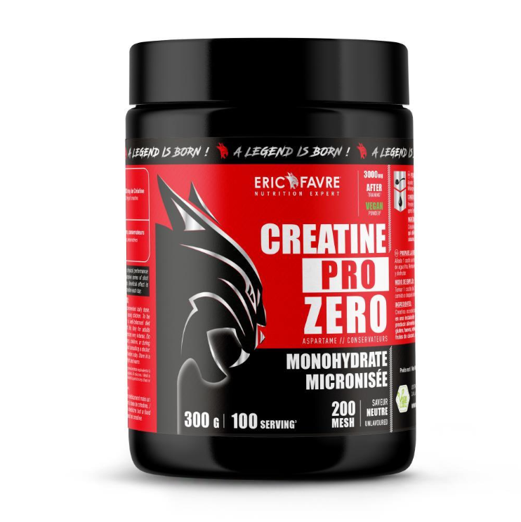Pure Créatine micronisée en poudre, supplément pour améliorer les performances physiques et l'endurance lors d'exercices intenses.