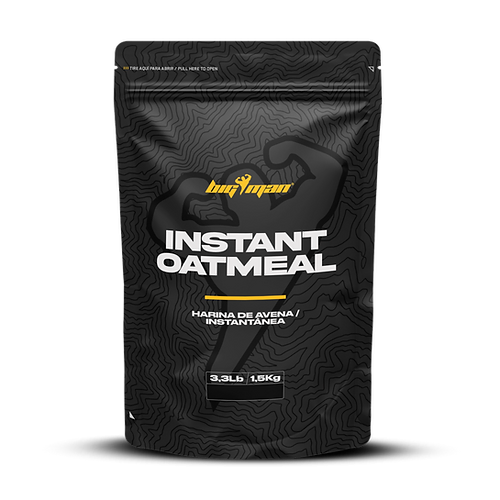 Instant Oatmeal (1,5 kg) de Bigman - Farine d'avoine instantanée riche en fibres, idéale pour les porridges et recettes saines, source d'énergie lente