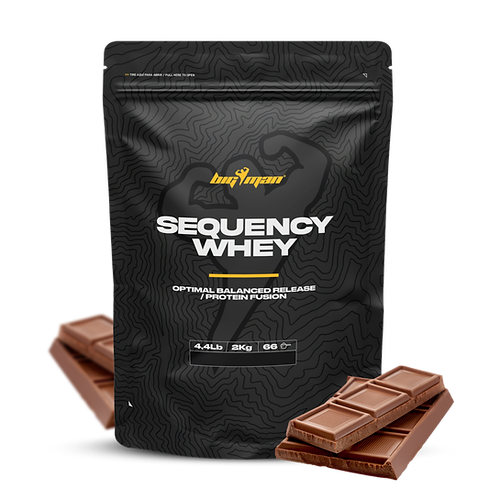 Secuencial Whey de BigMan, protéine séquentielle innovante combinant protéine concentrée et collagène, idéale pour la récupération musculaire, la santé des articulations et la croissance musculaire.