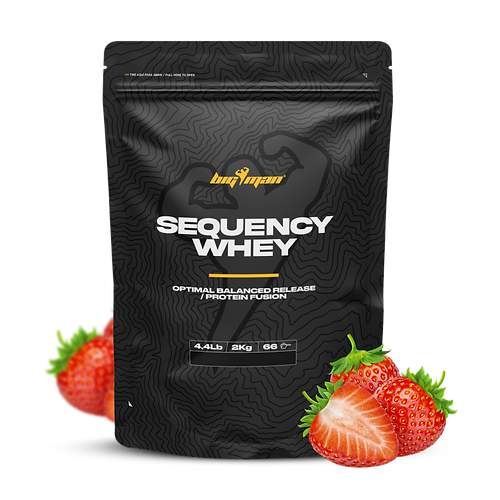 Secuencial Whey de BigMan, protéine séquentielle innovante combinant protéine concentrée et collagène, idéale pour la récupération musculaire, la santé des articulations et la croissance musculaire.