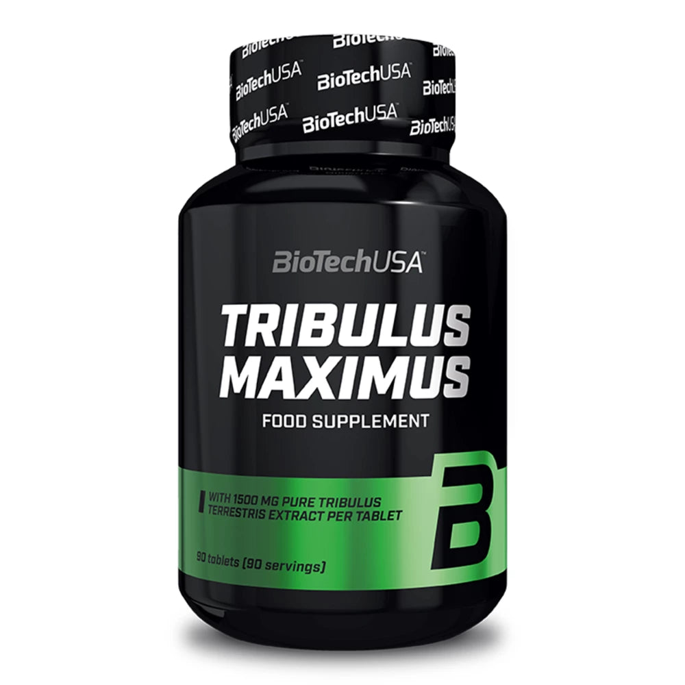 Boîte de Tribulus Maximus BioTech USA, complément naturel à base de tribulus terrestris pour soutenir la performance sportive et les objectifs de musculation.